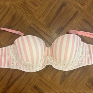 Strapless Multiway Victoria's Secret Rhinestone Lace Bra Body by Victoria Lined